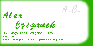 alex cziganek business card